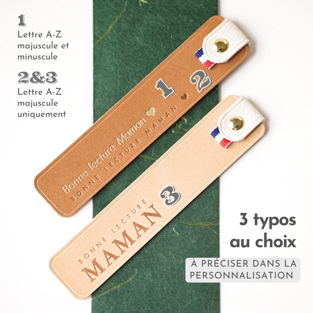Marque-pages personnalisable en cuir | Petit modèle 12cm