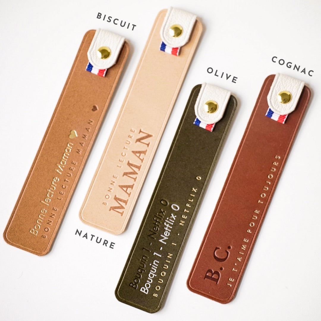 Marque-pages personnalisable en cuir | Petit modèle 12cm