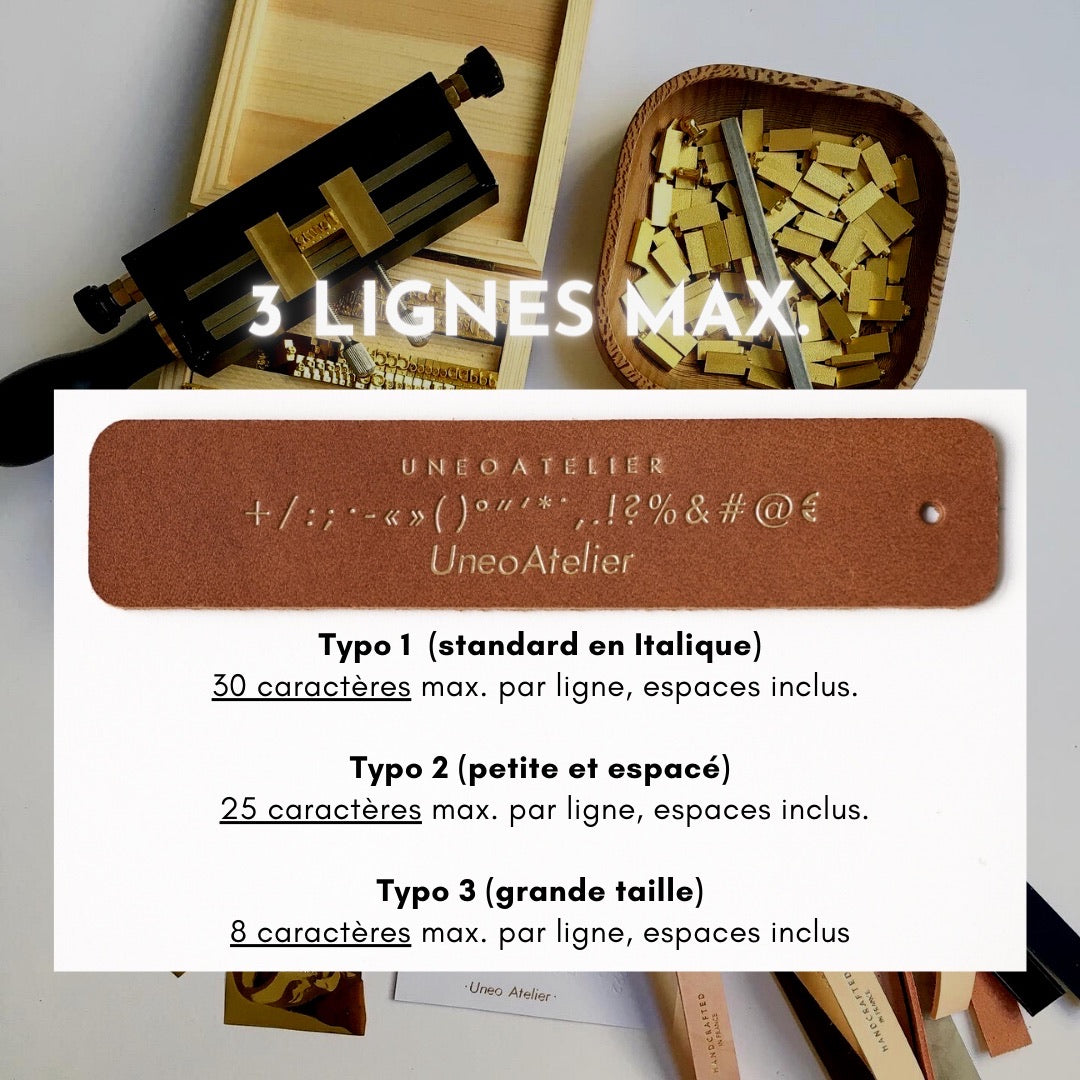 Marque-pages personnalisable en cuir | Petit modèle 12cm