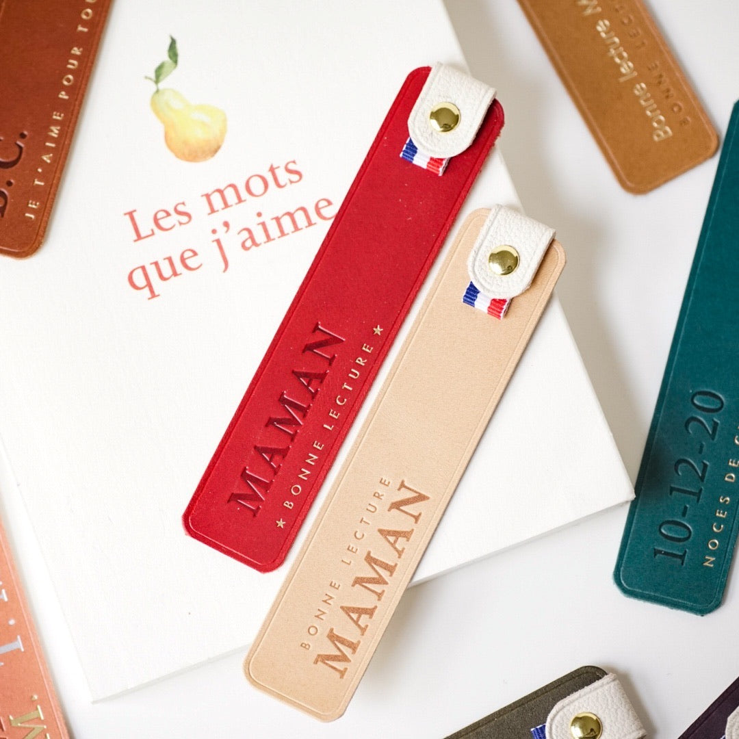 Marque-pages personnalisable en cuir | Petit modèle 12cm