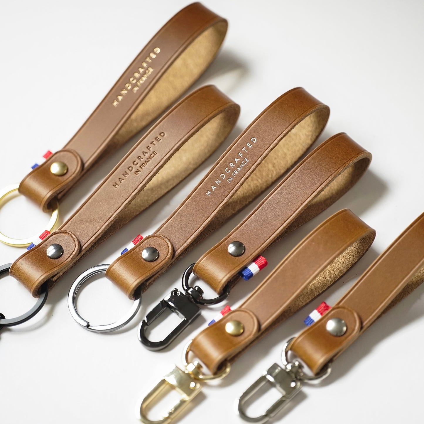 Porte-clés personnalisé en cuir Marron claire
