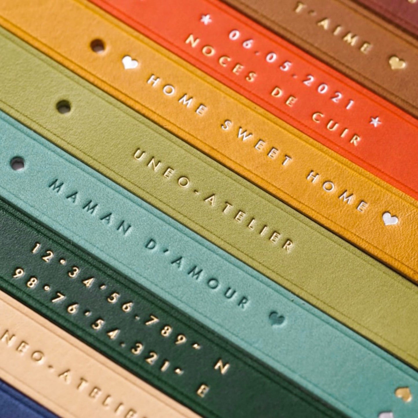 Porte-clés personnalisé en cuir avec anneau doré | Petit modèle 9cm