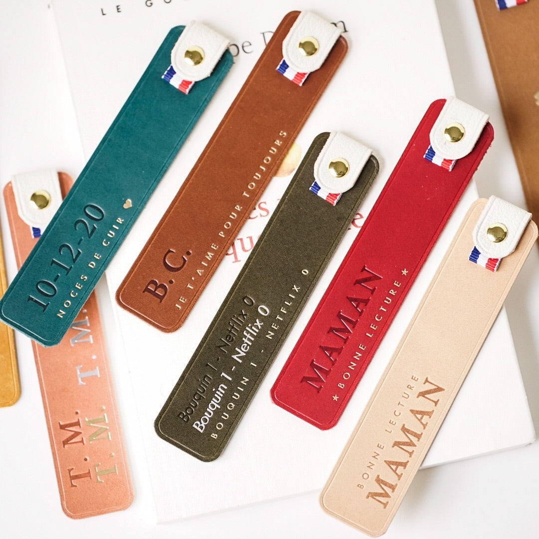 Marque-pages personnalisable en cuir | Petit modèle 12cm