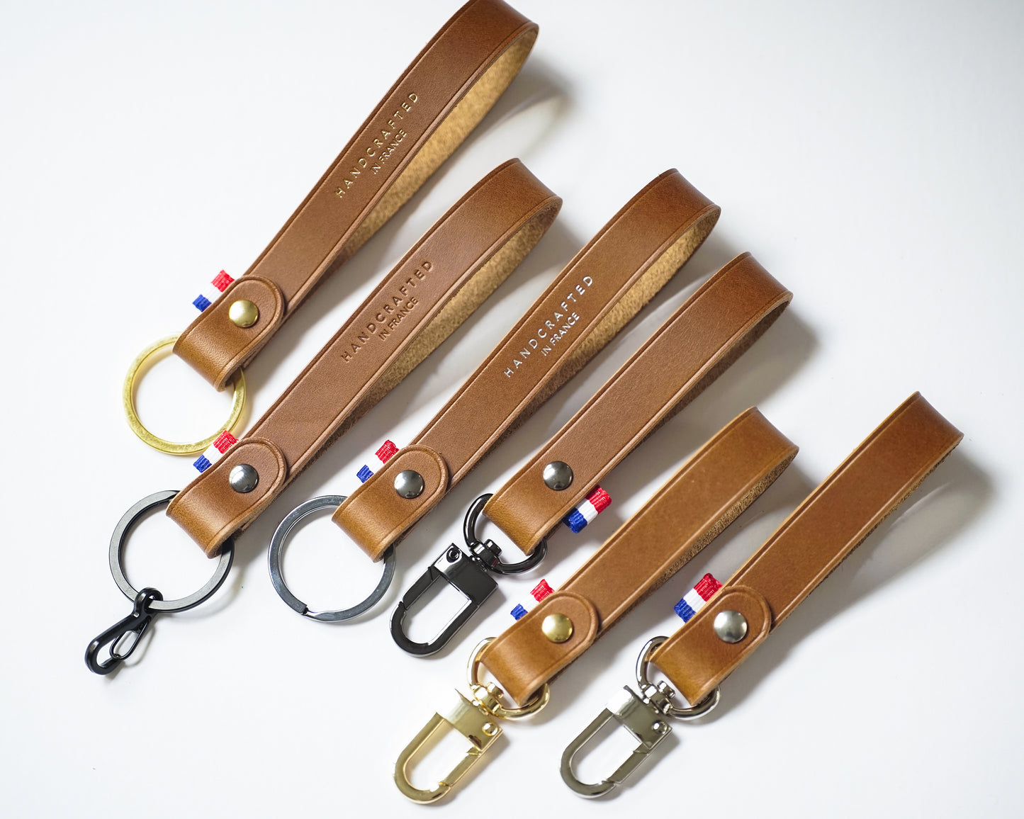 Porte-clés personnalisé en cuir Marron claire