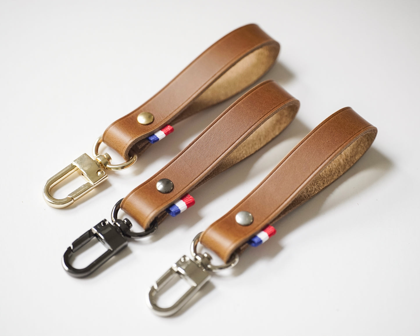 Porte-clés personnalisé en cuir Marron claire