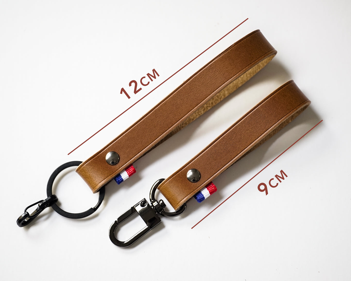 Porte-clés personnalisé en cuir Marron claire